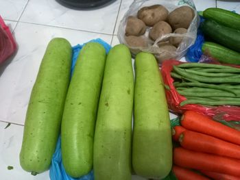 High angle view of vegetables for sale