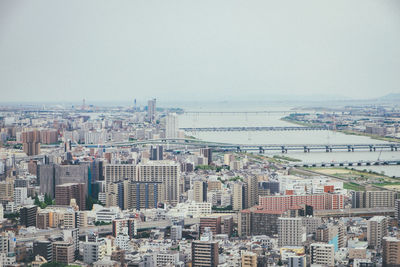 The city of osaka from the air 