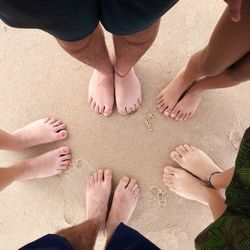 Low section of people on beach