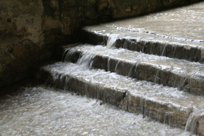 High angle view of waterfall