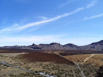 Scenic view of desert against sky