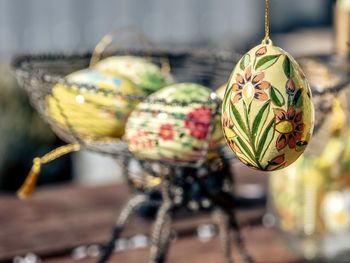Close-up of easter decorations