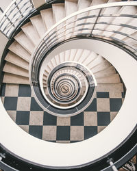 Directly above shot of spiral staircase