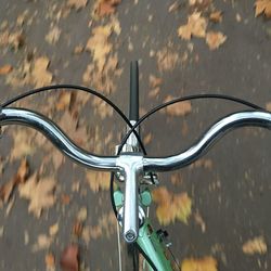 High angle view of bicycle on street