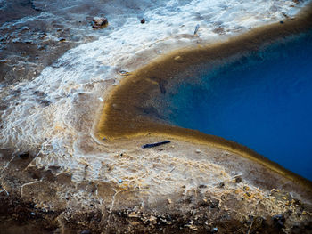 High angle view of rocks on beach