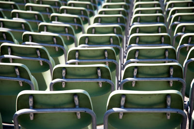 Full frame shot of empty chairs