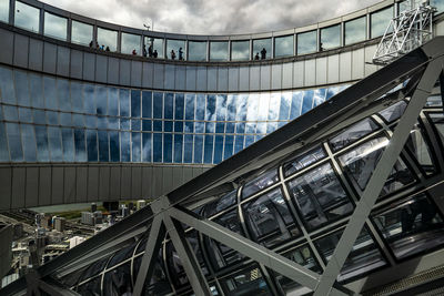 Low angle view of modern building against sky