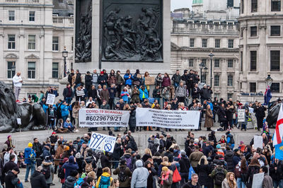 Group of people in front of building