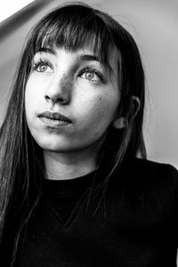 Close-up portrait of a beautiful young woman