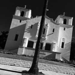 Low angle view of building at night