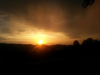 Silhouette of landscape at sunset