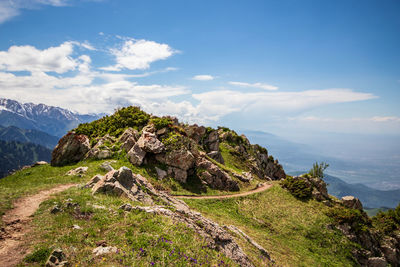 Scenic view of mountains against sky