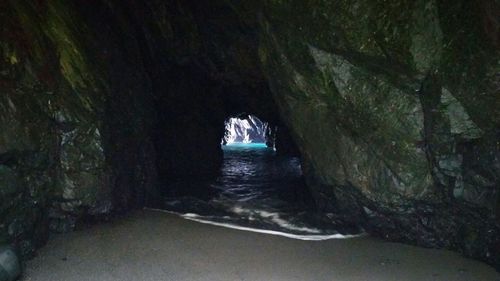 Scenic view of rock formation in sea