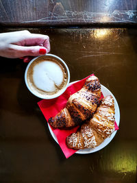 Close-up of coffee cup on table