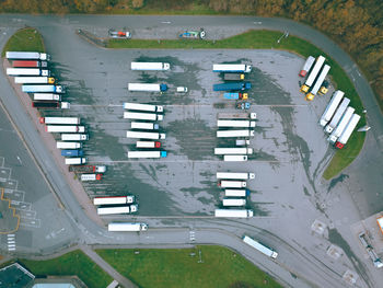 High angle view of road in city