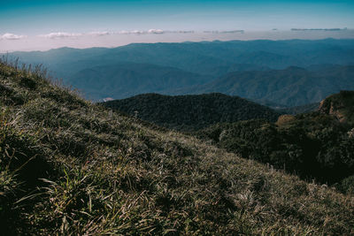 Scenic view of mountains against sky