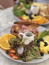 Close-up of food in plate on table