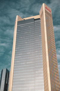 Low angle view of modern building against sky