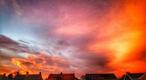 Scenic view of dramatic sky during sunset