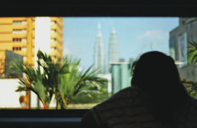 View of people in city