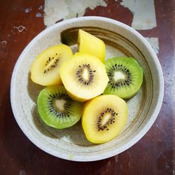 High angle view of fruits on table