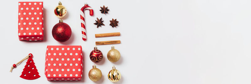 High angle view of various flowers against white background