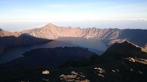 Sagara anak lake, its means a little sea, take from top rinjani mountain