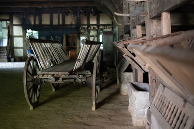 Empty seats in abandoned building