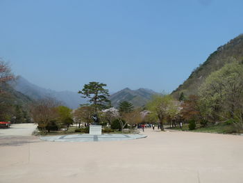 Scenic view of landscape against clear sky