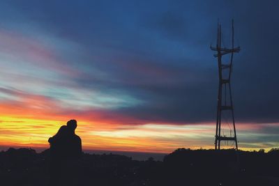 Silhouette of landscape at sunset