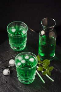 Close-up of drink in glass on table