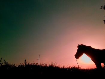 Silhouette landscape at sunset