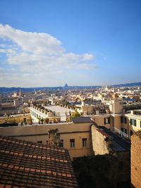 High angle view of townscape against sky