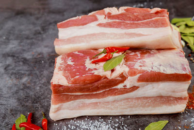 Close-up of food on table