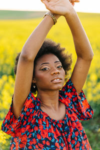 Portrait of smiling young woman