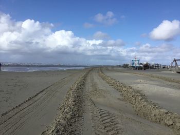 Scenic view of beach against sky