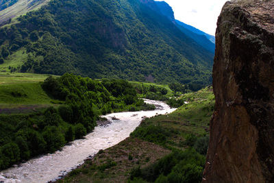 Scenic view of landscape and mountains