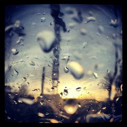 Close-up of water drops on glass