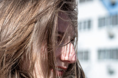 Close-up portrait of woman