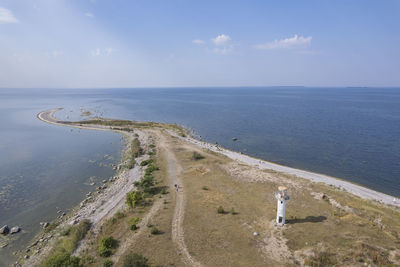 High angle view of beach against sky