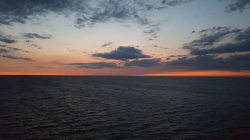 Scenic view of sea at sunset