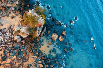 High angle view of beach