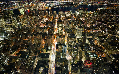 Illuminated cityscape at night