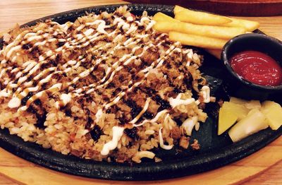 Close-up of served food