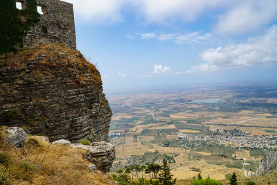 Aerial view of landscape against sky