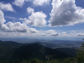 High angle view of landscape against sky