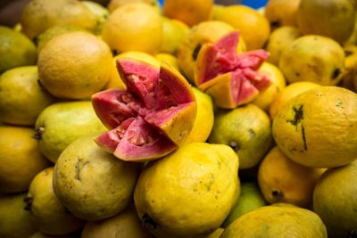 Full frame shot of fruits for sale in market