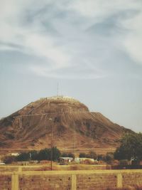 Scenic view of land against sky