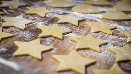 Close-up of star shape cookies on table