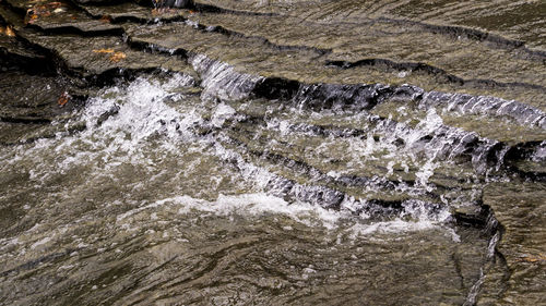 High angle view of waterfall